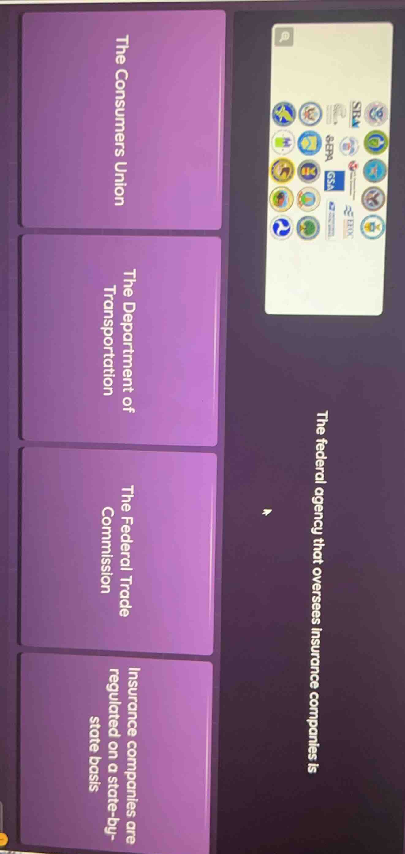 the federal agency that oversees insurance companies is the consumers u…