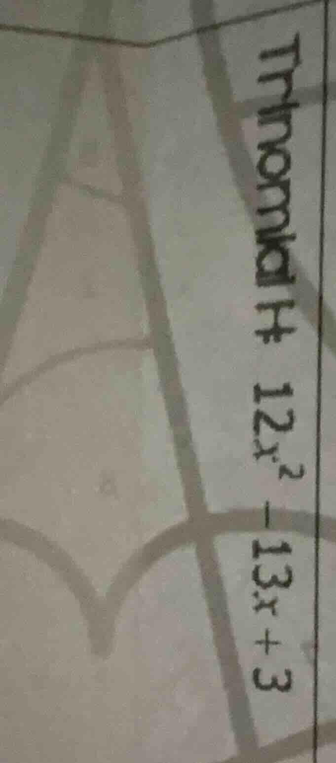 trinomial of (12x^2 - 13x + 3)