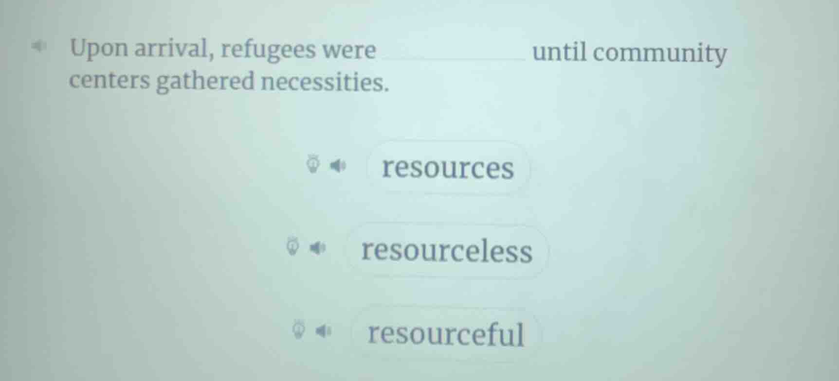 upon arrival, refugees were ______ until community centers gathered nec…