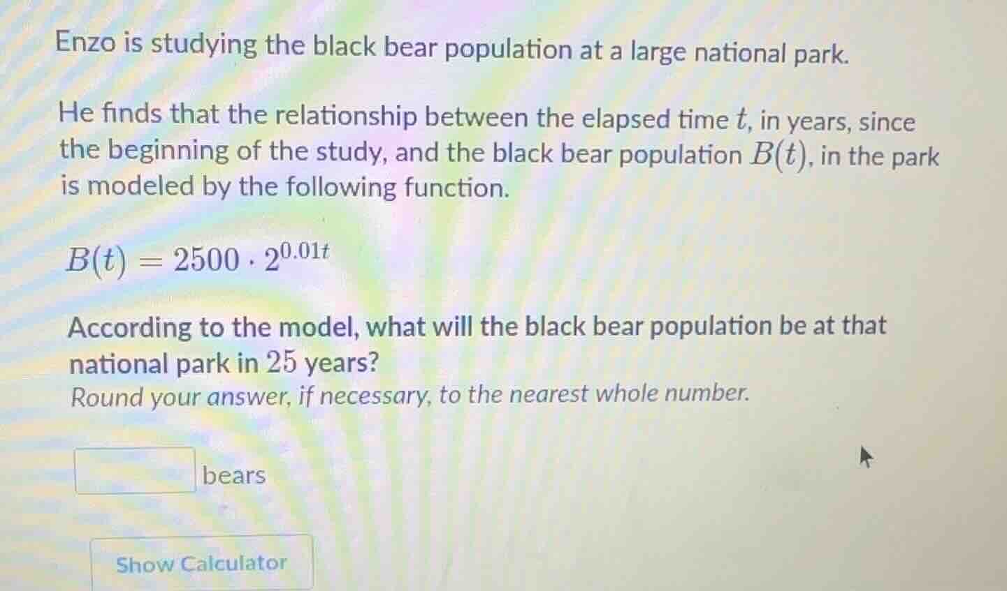 enzo is studying the black bear population at a large national park. he…