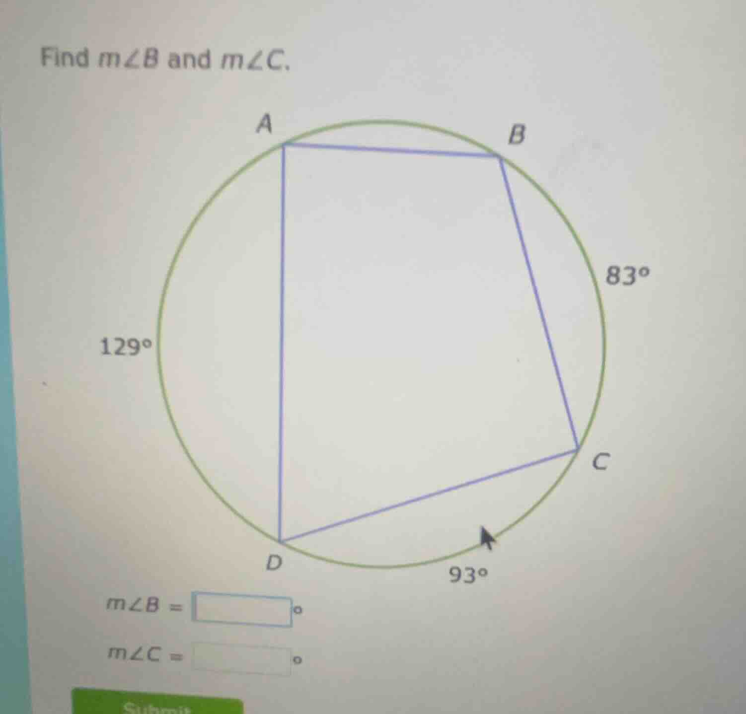 find ( mangle b ) and ( mangle c ). ( mangle b = square^circ ) ( mangle…