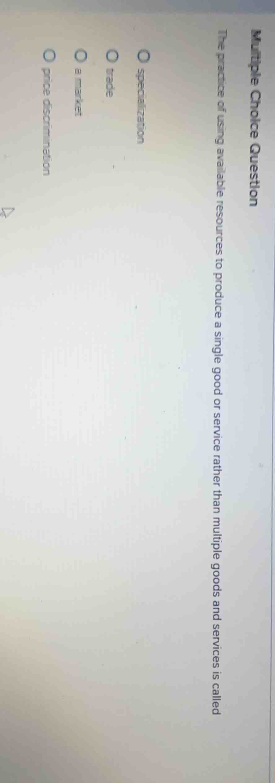 multiple choice question the practice of using available resources to p…