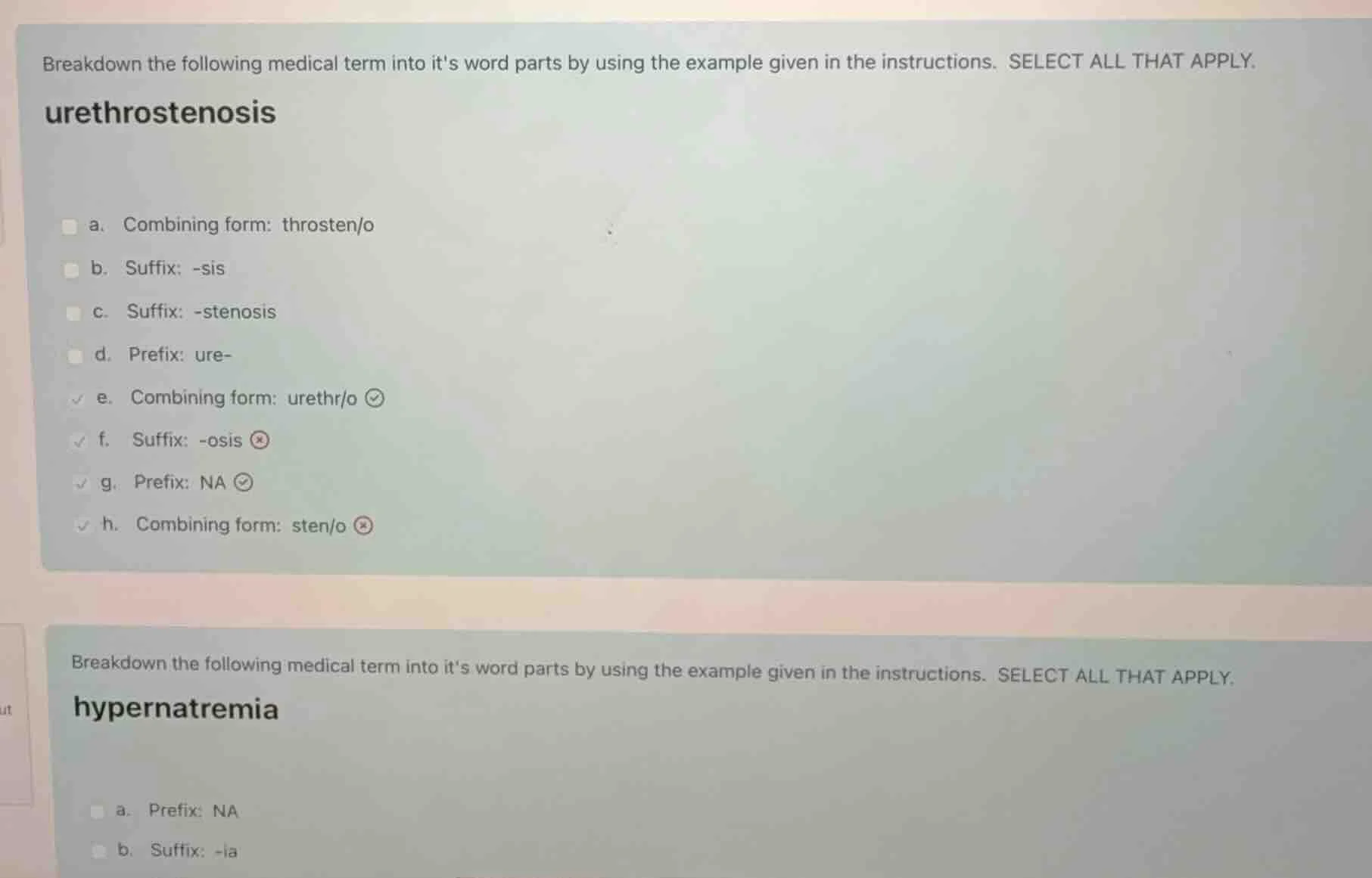 breakdown the following medical term into its word parts by using the e…