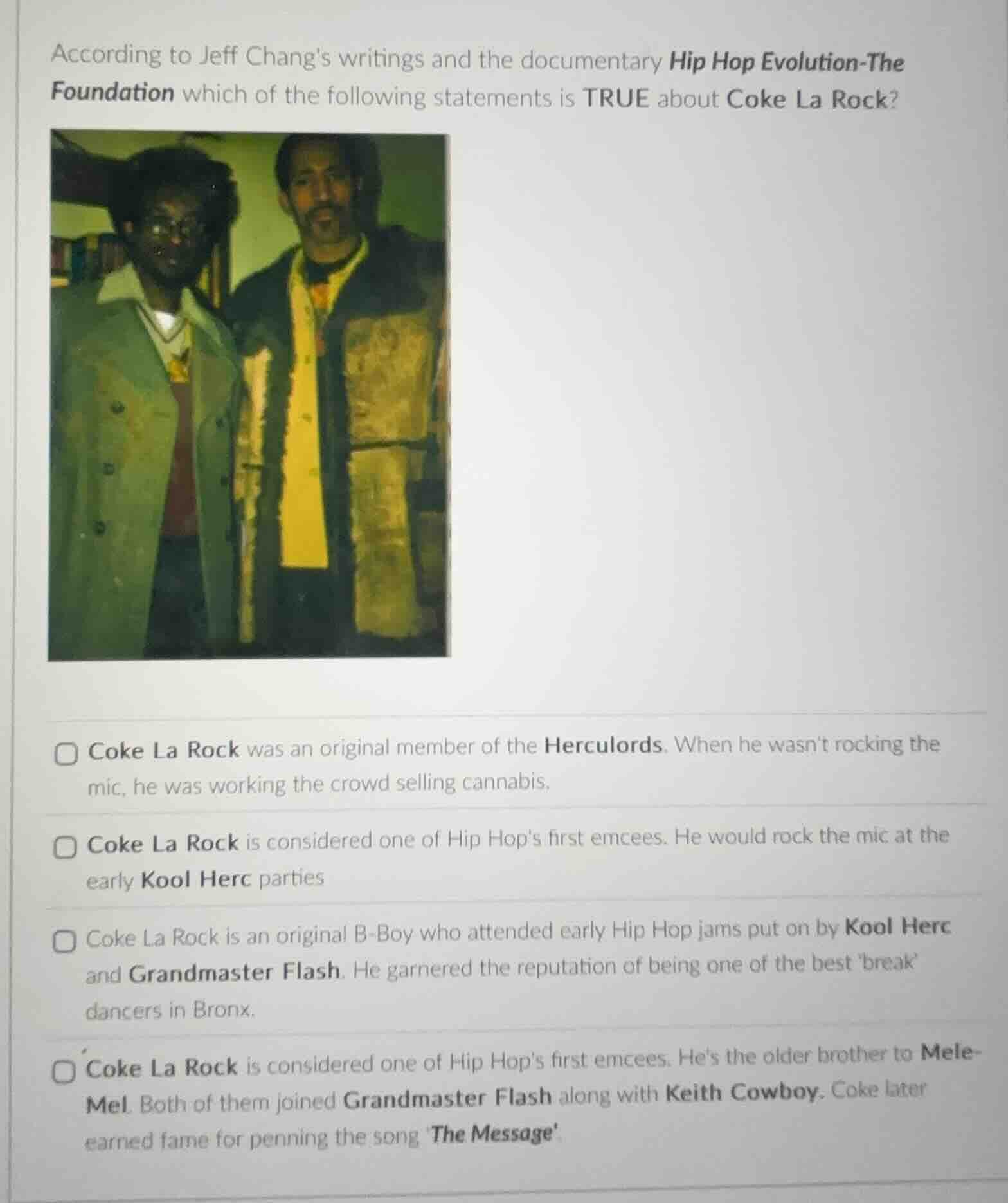 according to jeff changs writings and the documentary hip hop evolution…