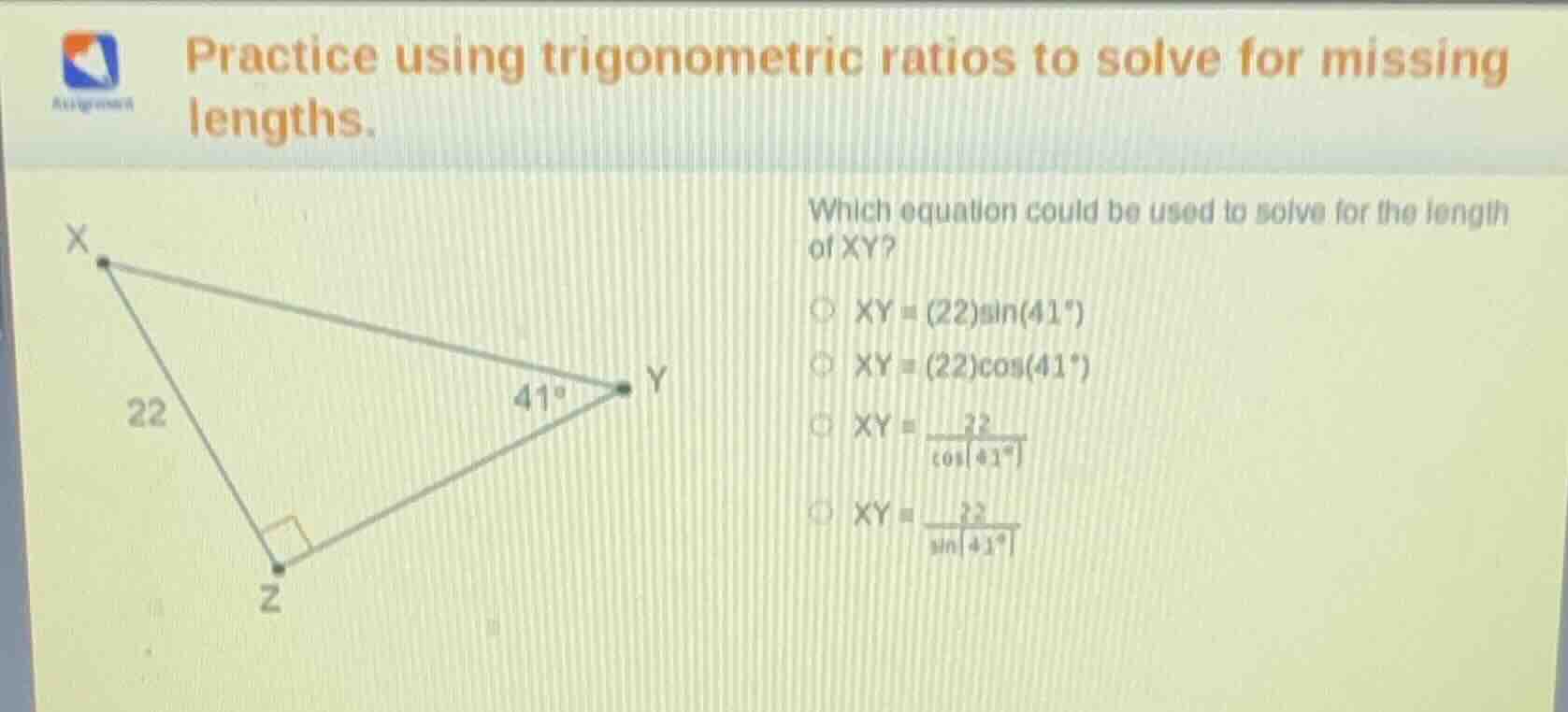 practice using trigonometric ratios to solve for missing lengths. which…