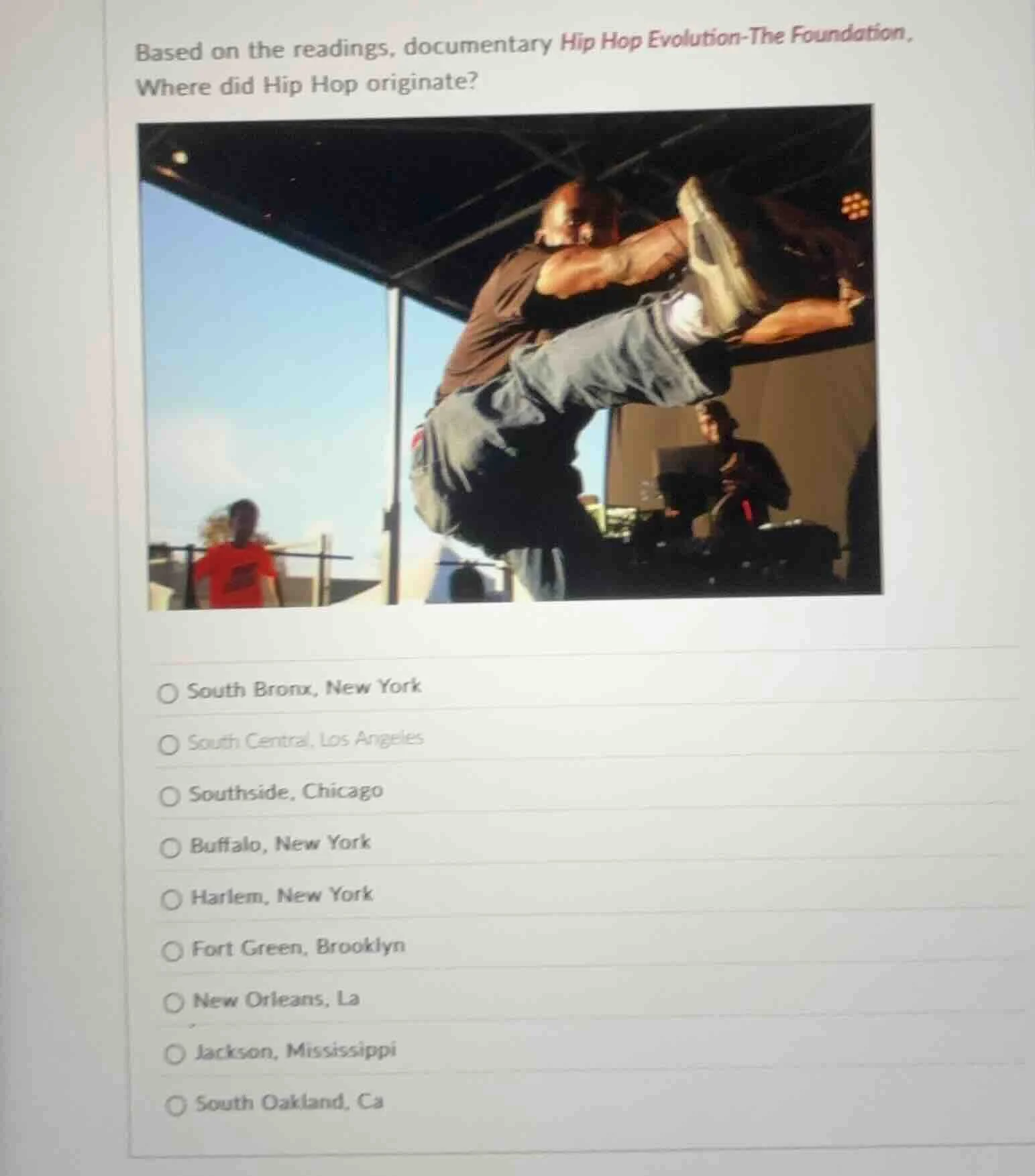 based on the readings, documentary hip hop evolution - the foundation, …