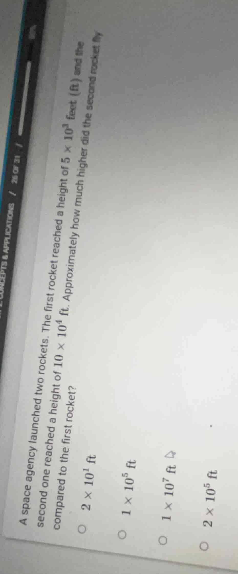 a space agency launched two rockets. the first rocket reached a height …