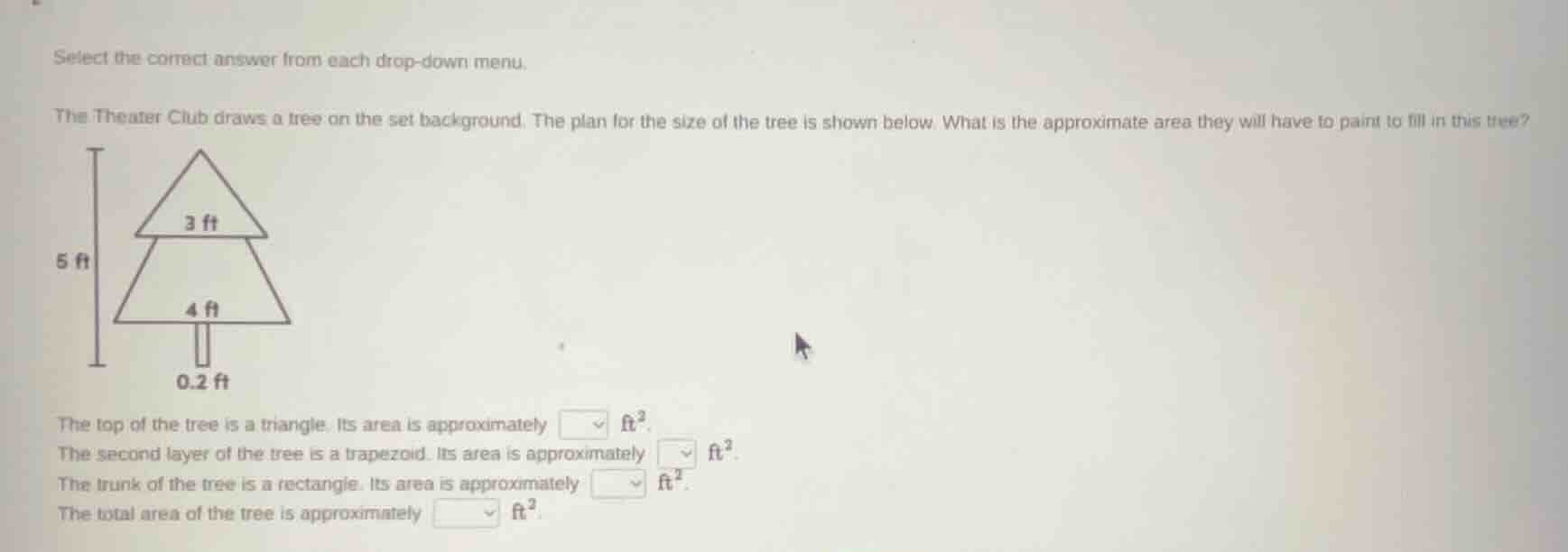 select the correct answer from each drop - down menu. the theater club …