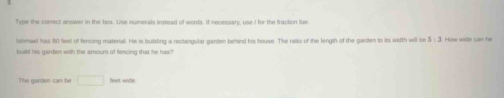 type the correct answer in the box. use numerals instead of words. if n…