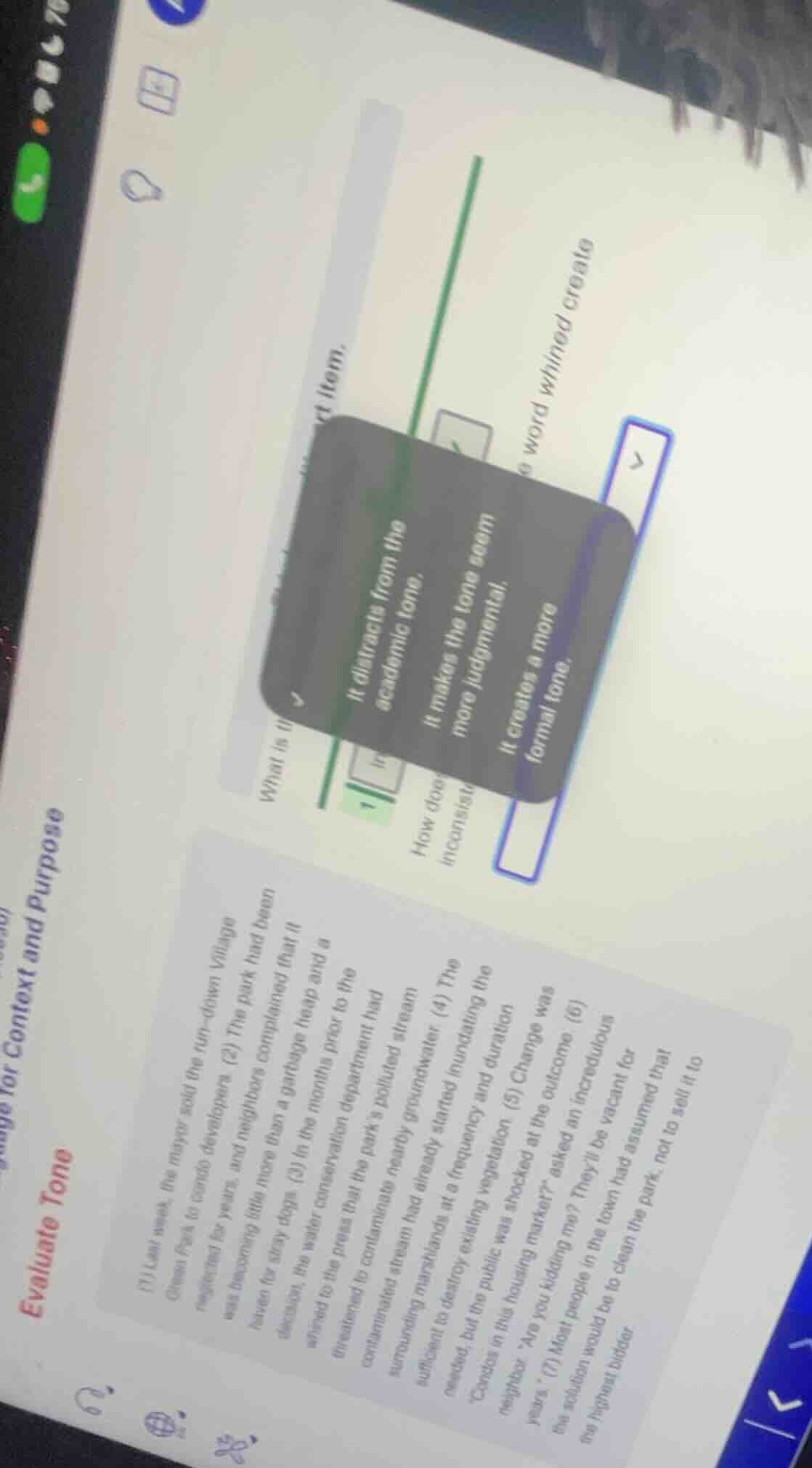 evaluate tone (1) last week, the mayor sold the run - down village gree…