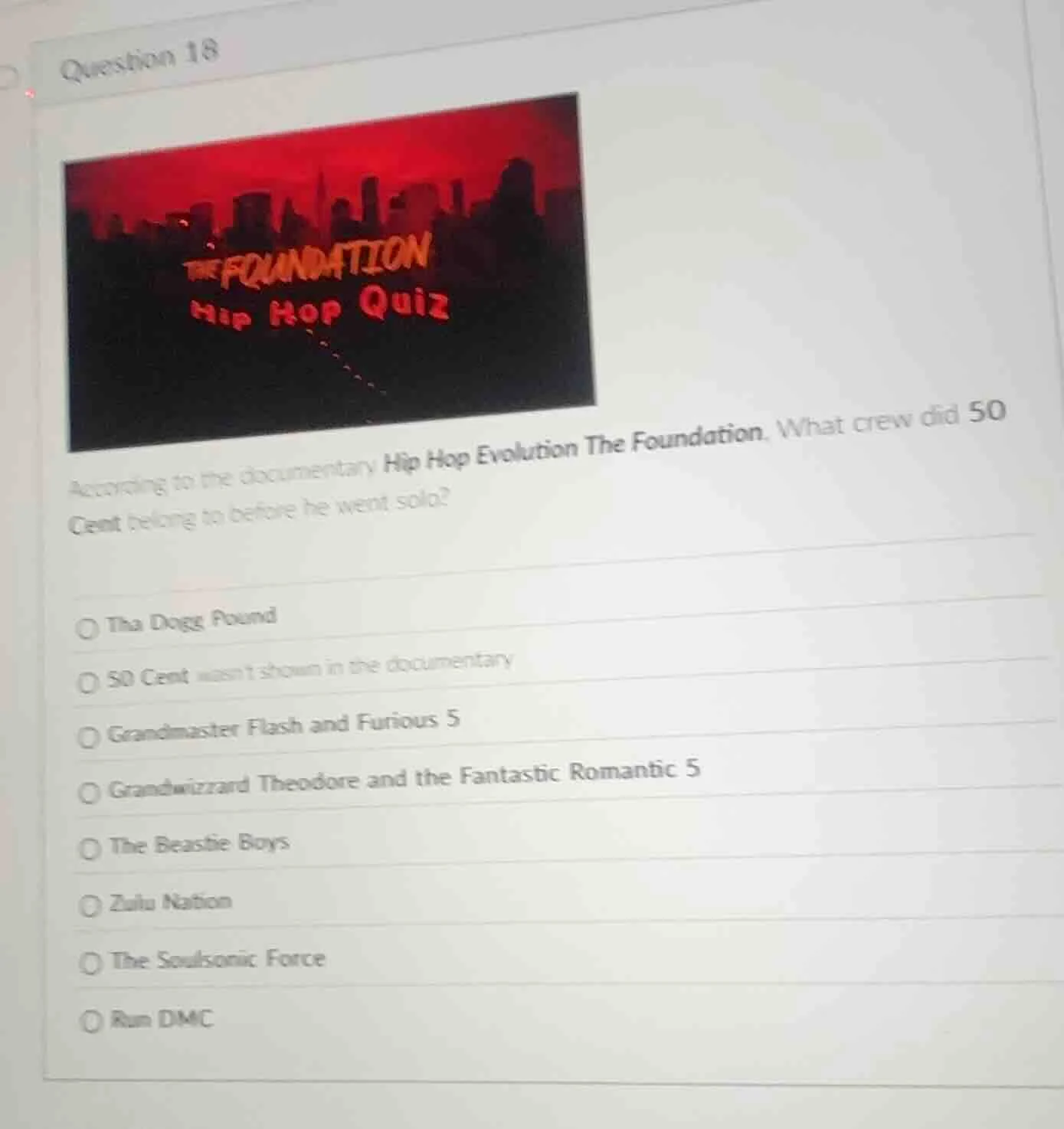 question 18 according to the documentary hip hop evolution the foundati…