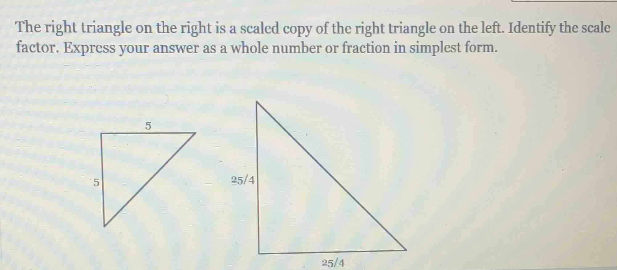 the right triangle on the right is a scaled copy of the right triangle …