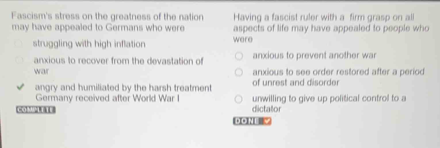 fascisms stress on the greatness of the nation may have appealed to ger…