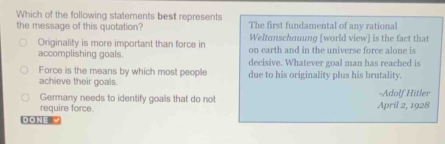 which of the following statements best represents the message of this q…