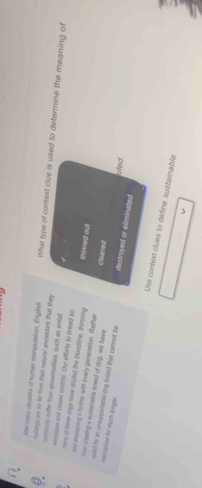 what type of context clue is used to determine the meaning of after man…