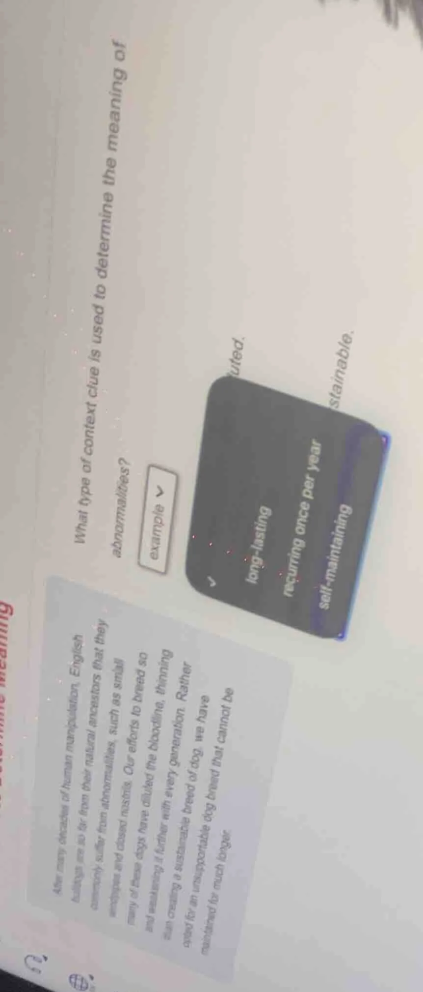 what type of context clue is used to determine the meaning of abnormali…