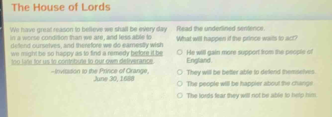 the house of lords we have great reason to believe we shall be every da…