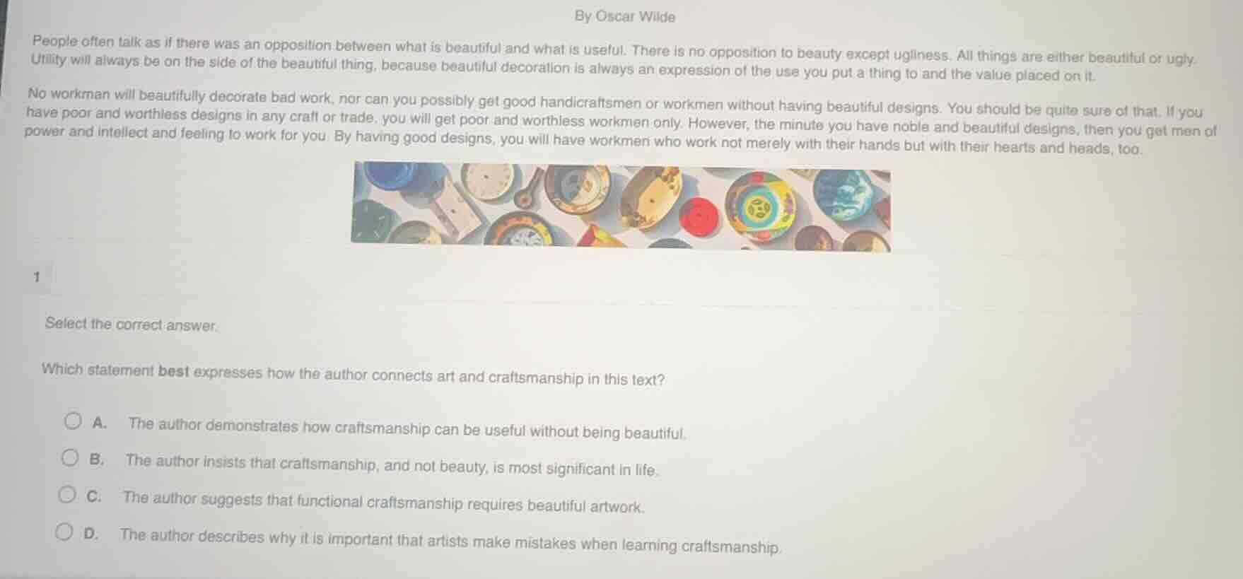 by oscar wilde people often talk as if there was an opposition between …