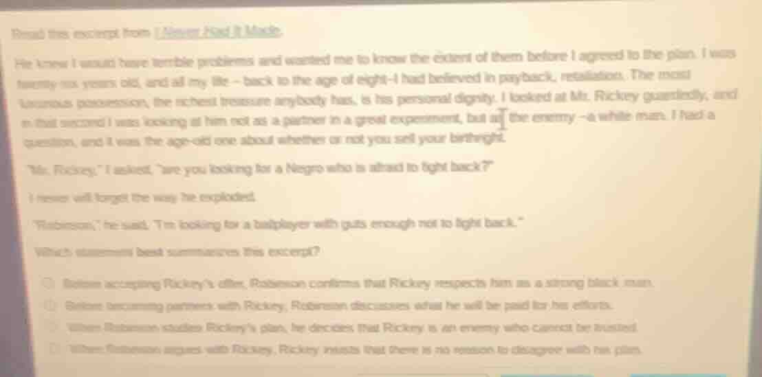 read this excerpt from i never had it made. he knew i would have terrib…