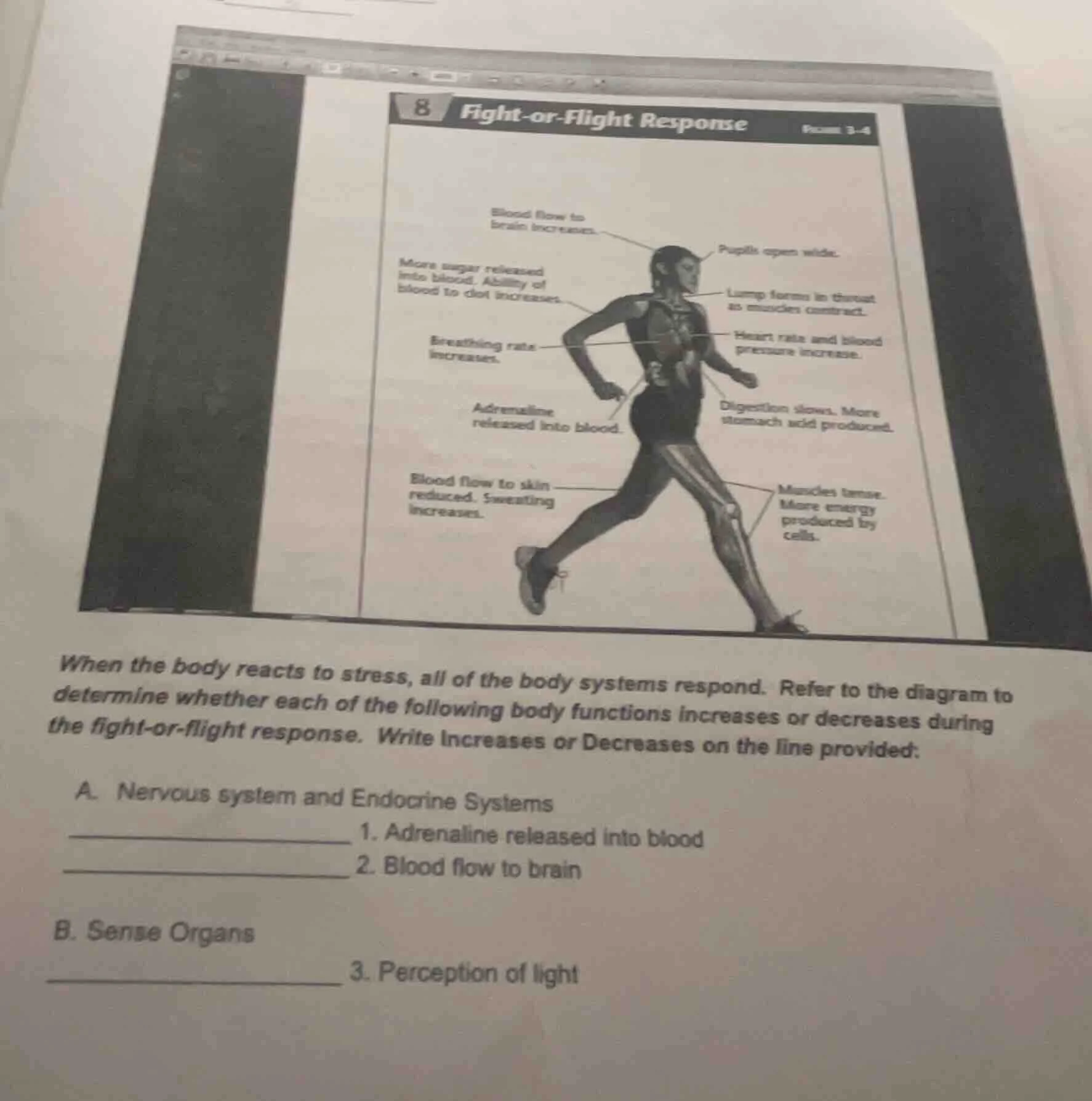 when the body reacts to stress, all of the body systems respond. refer …