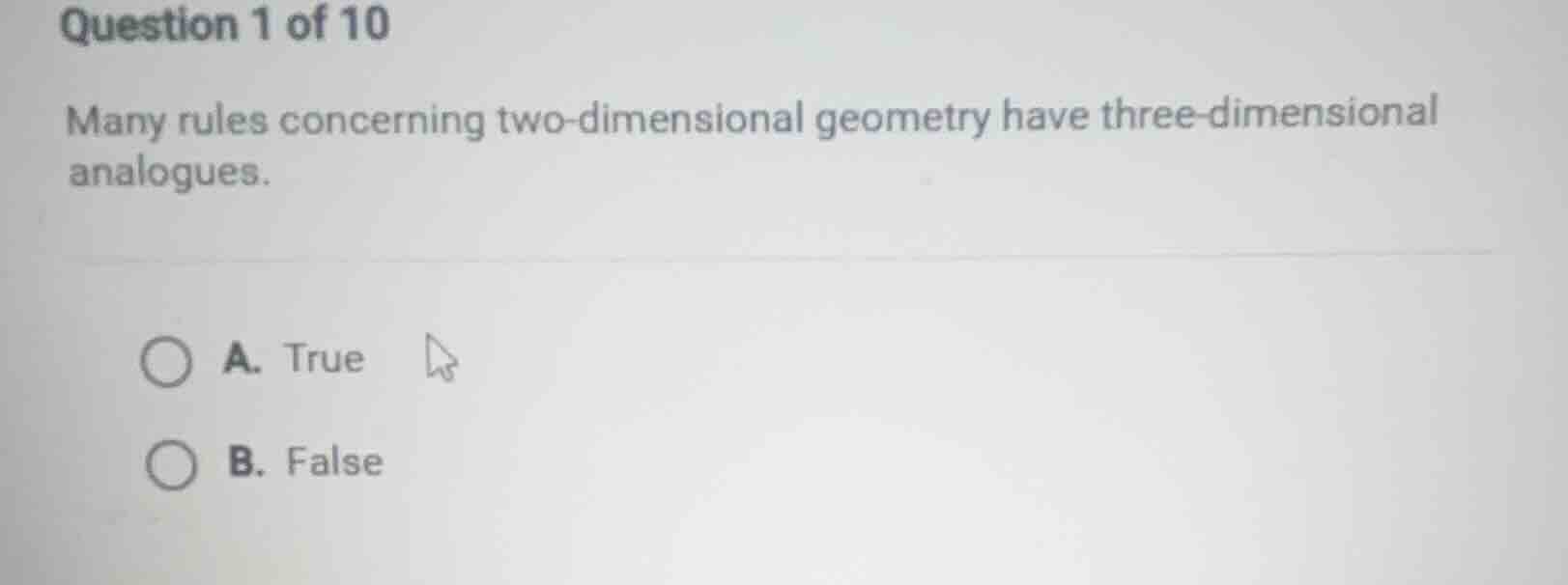 question 1 of 10 many rules concerning two - dimensional geometry have …