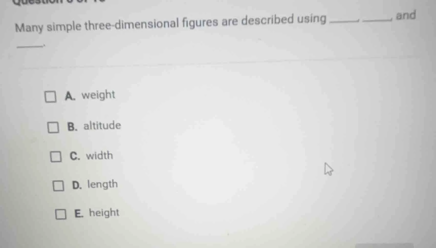 many simple three - dimensional figures are described using ____, ____,…