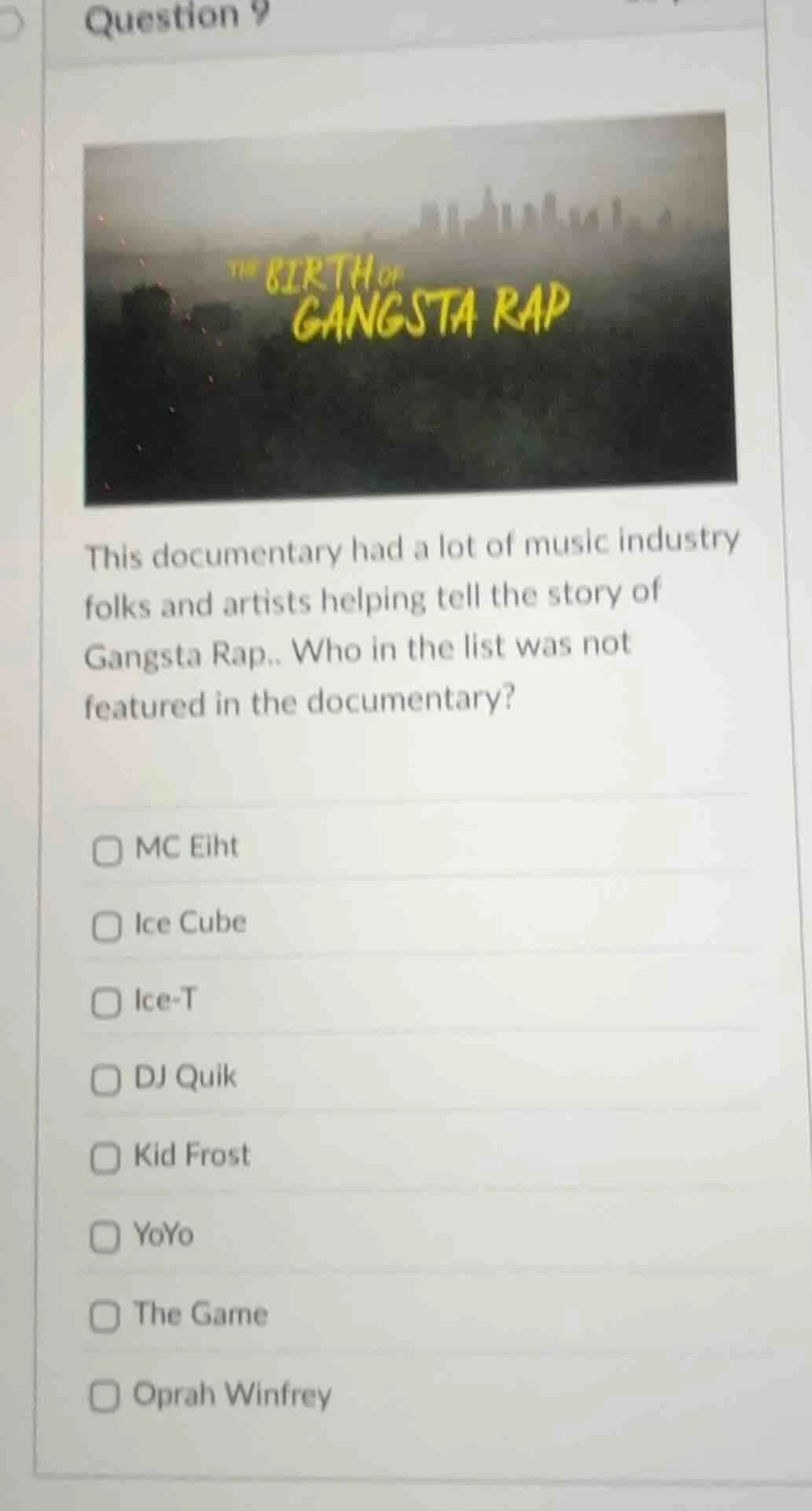 question 9 this documentary had a lot of music industry folks and artis…