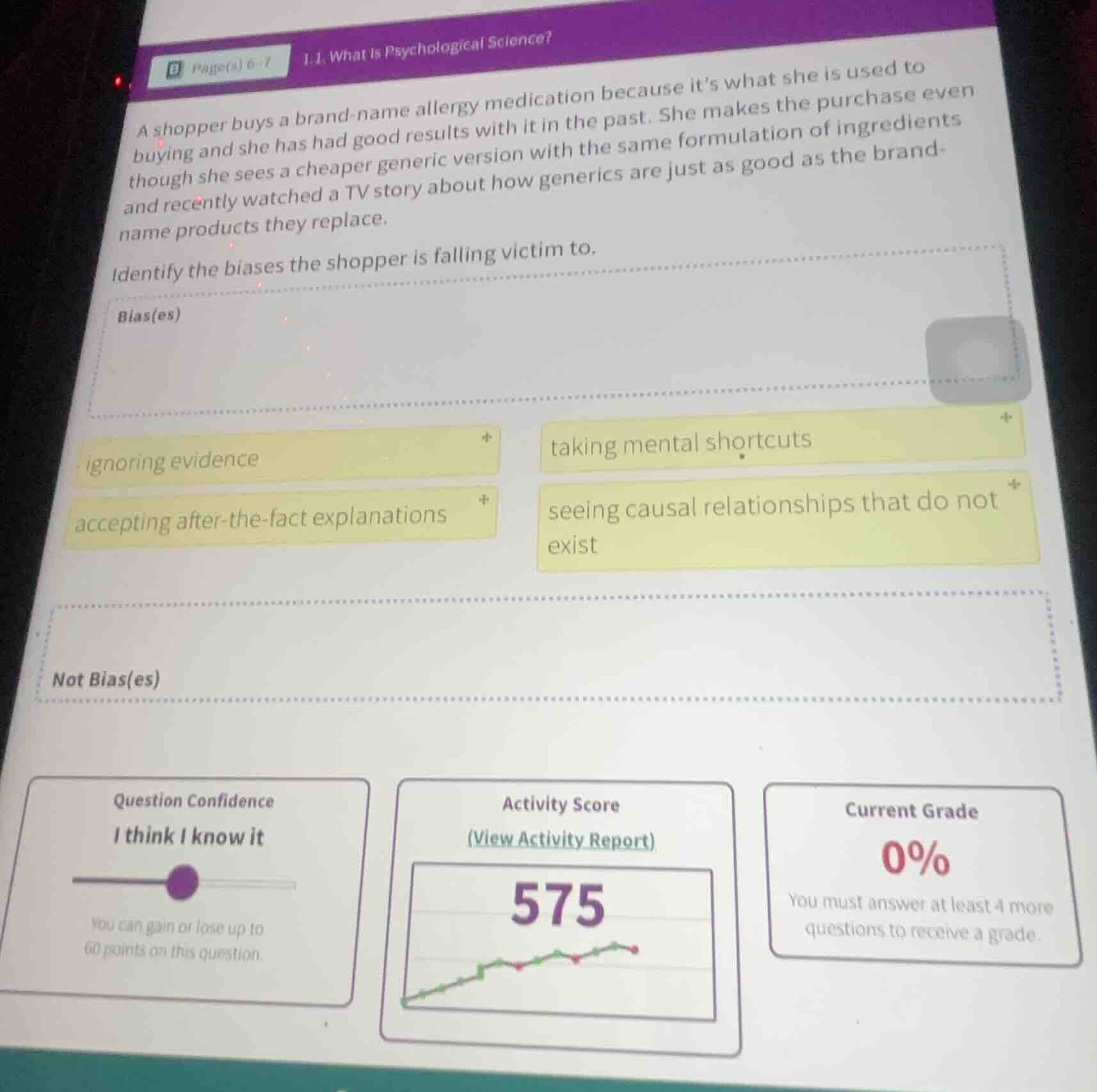 1.1 what is psychological science? a shopper buys a brand - name allerg…