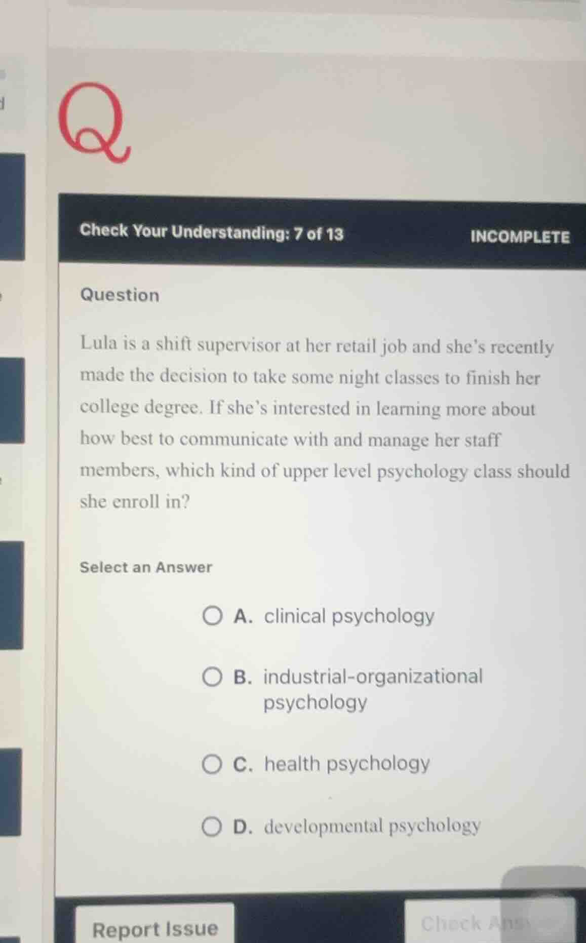 check your understanding: 7 of 13 incomplete question lula is a shift s…
