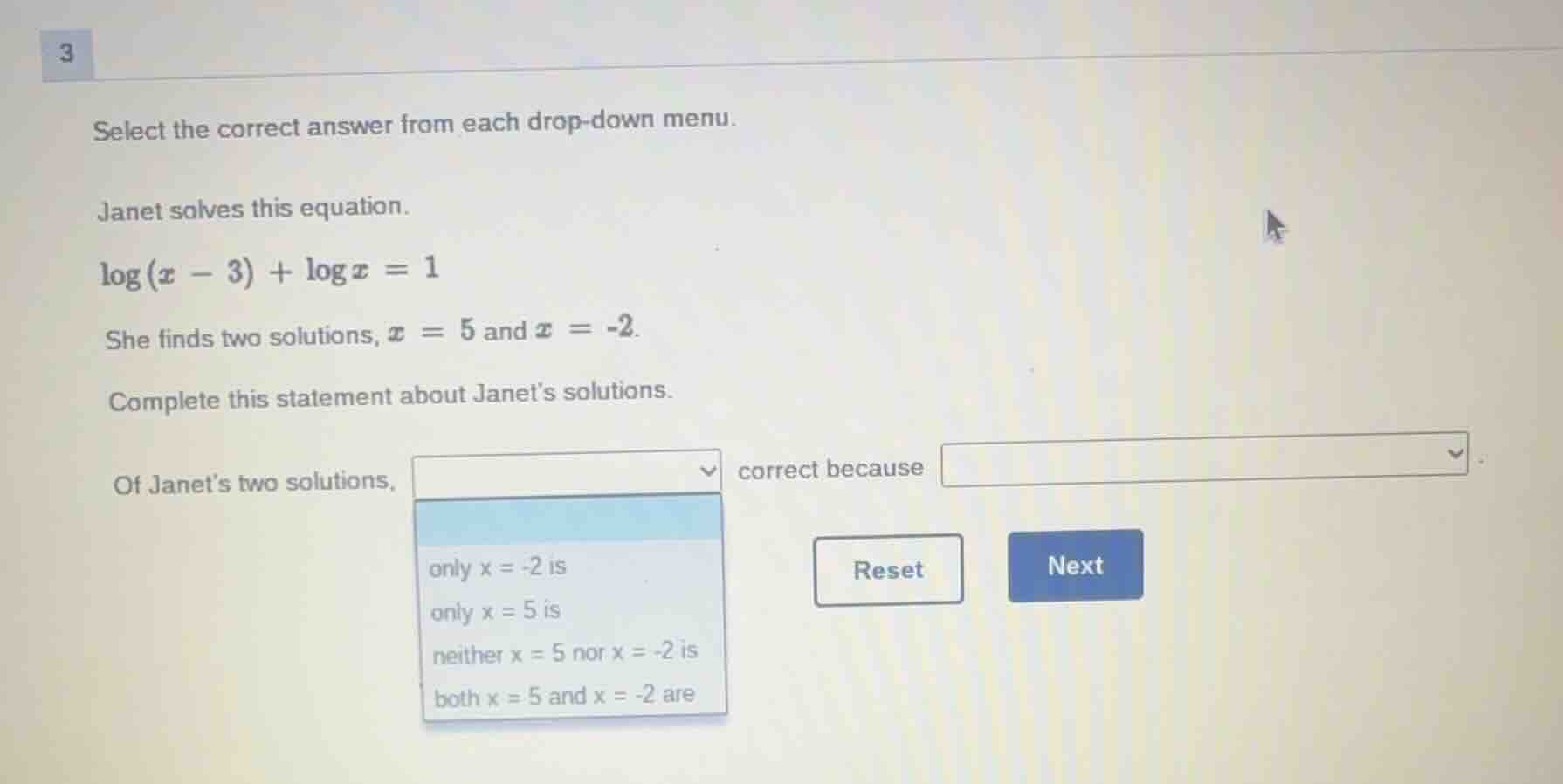 3 select the correct answer from each drop - down menu. janet solves th…