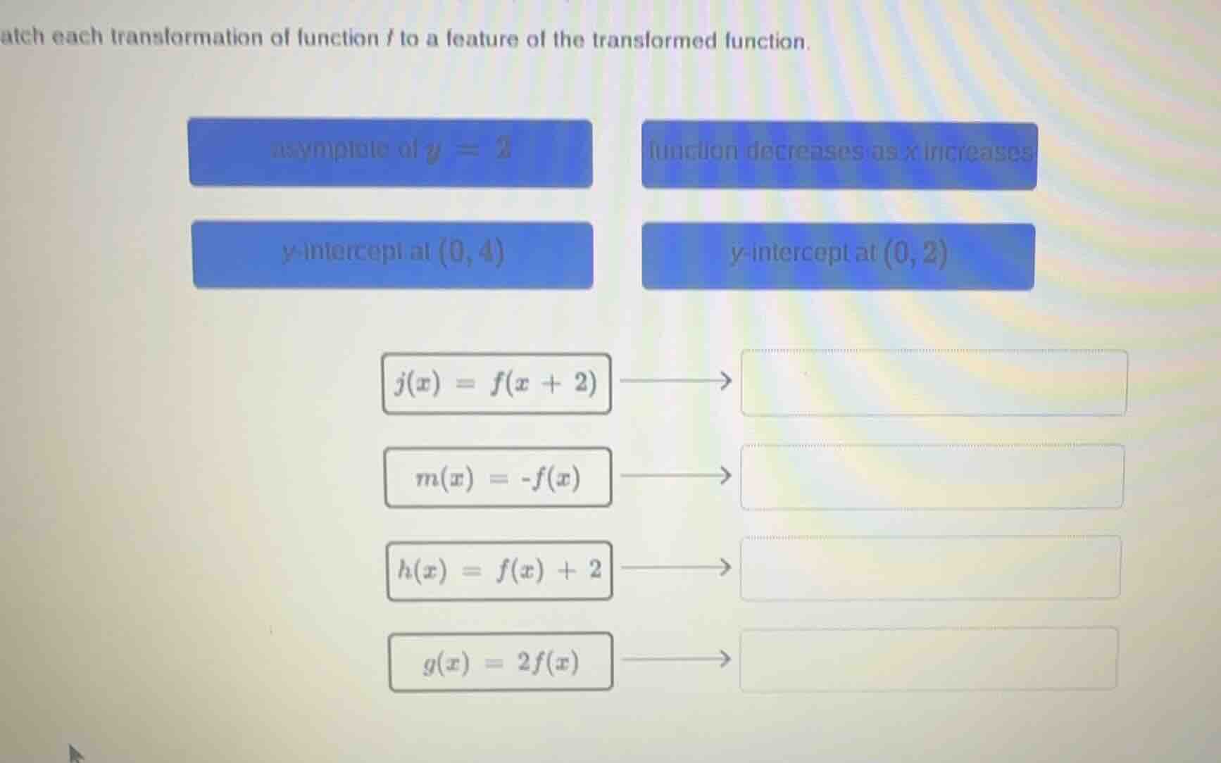 atch each transformation of function f to a feature of the transformed …