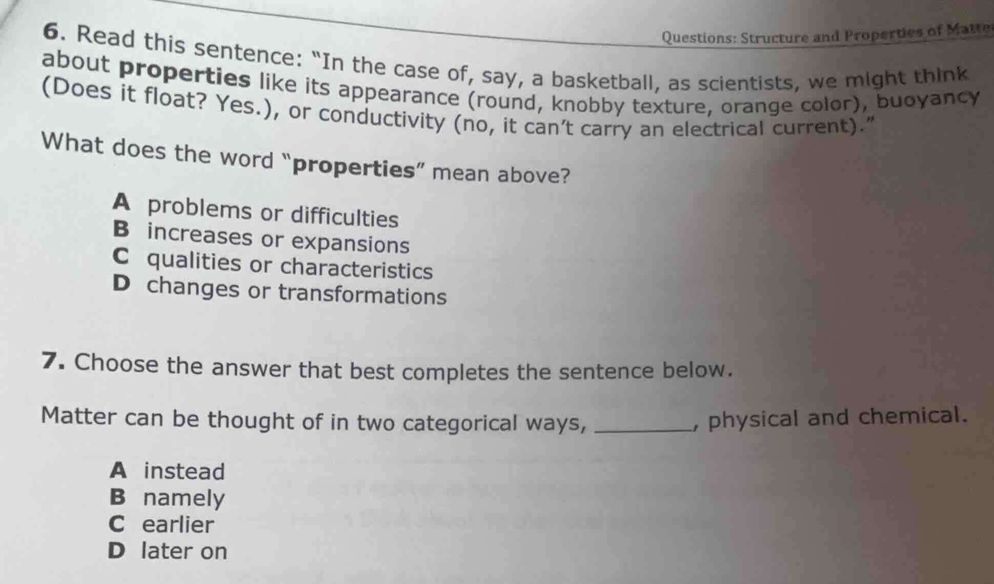 6. read this sentence: \in the case of, say, a basketball, as scientist…