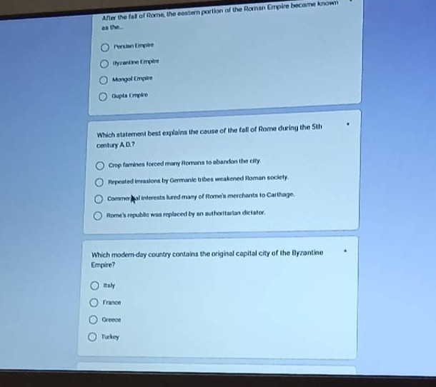 after the fall of rome, the eastern portion of the roman empire became …