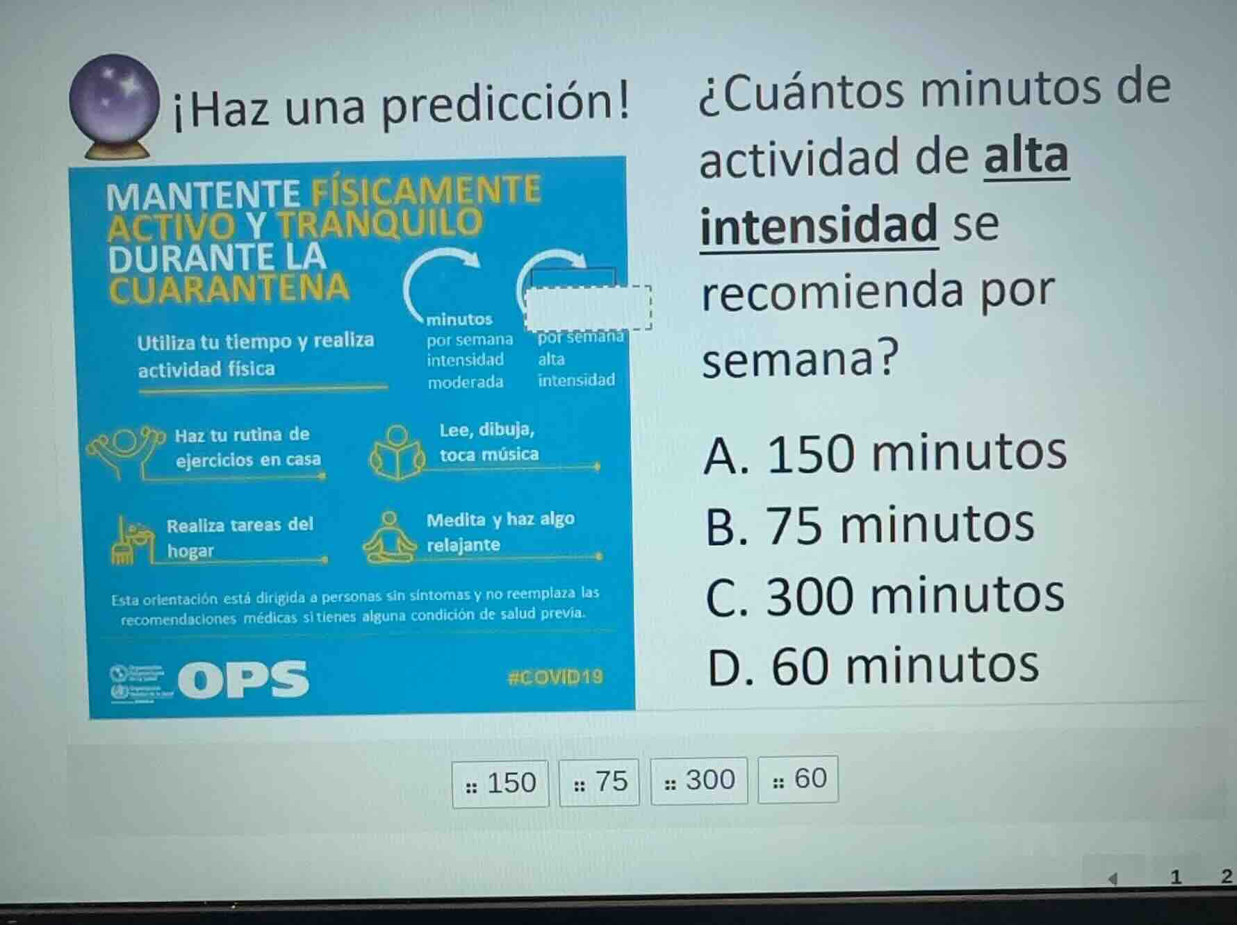 ¡haz una predicción! ¿cuántos minutos de actividad de alta intensidad s…