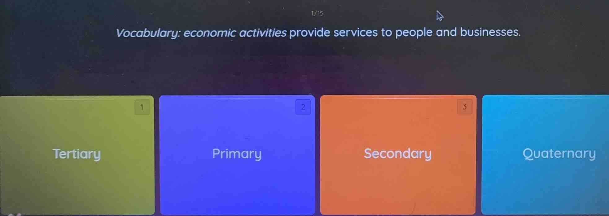 vocabulary: economic activities provide services to people and business…