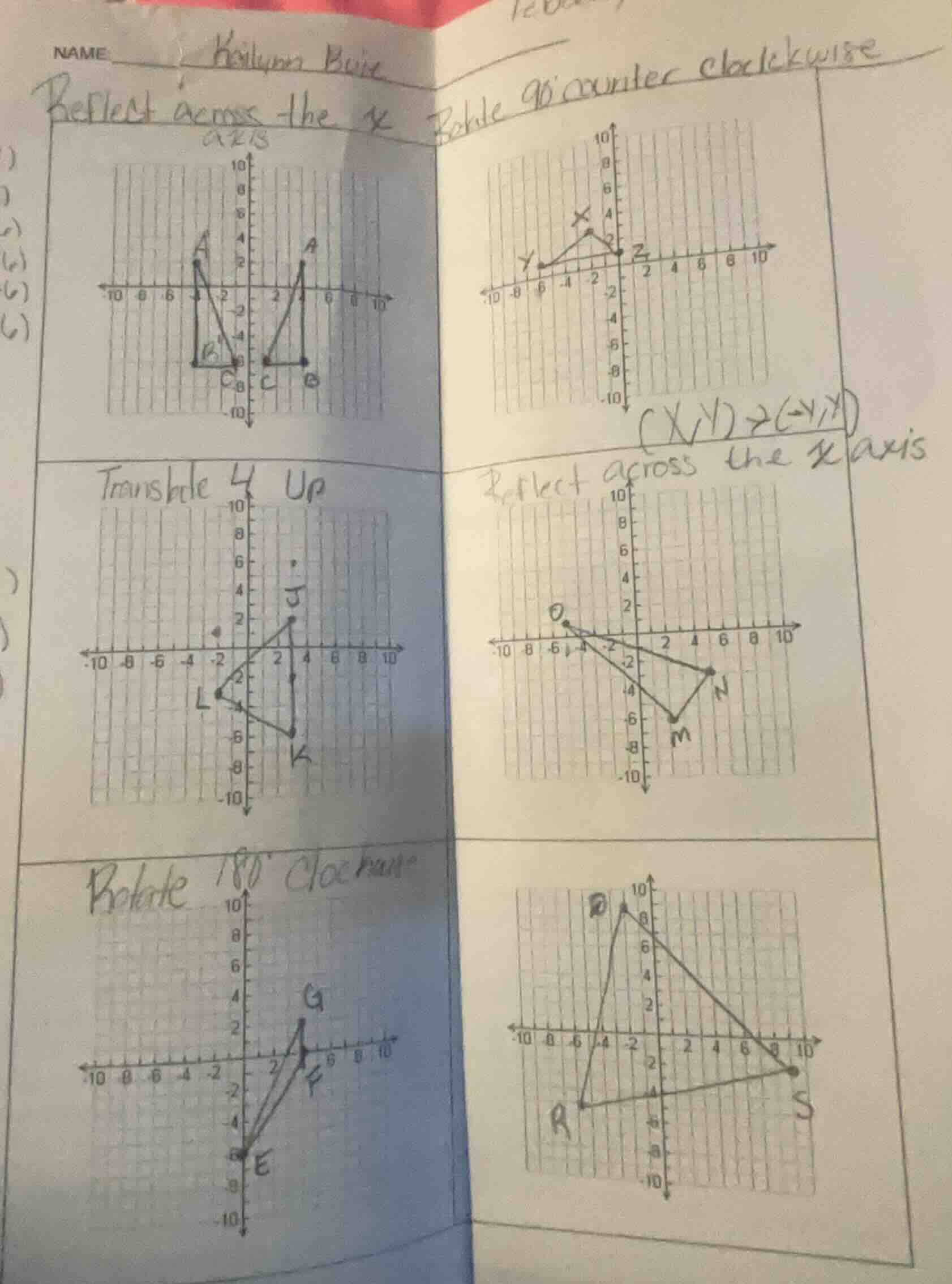 name: reflect across the x axis rotate 90° counter clockwise translate …