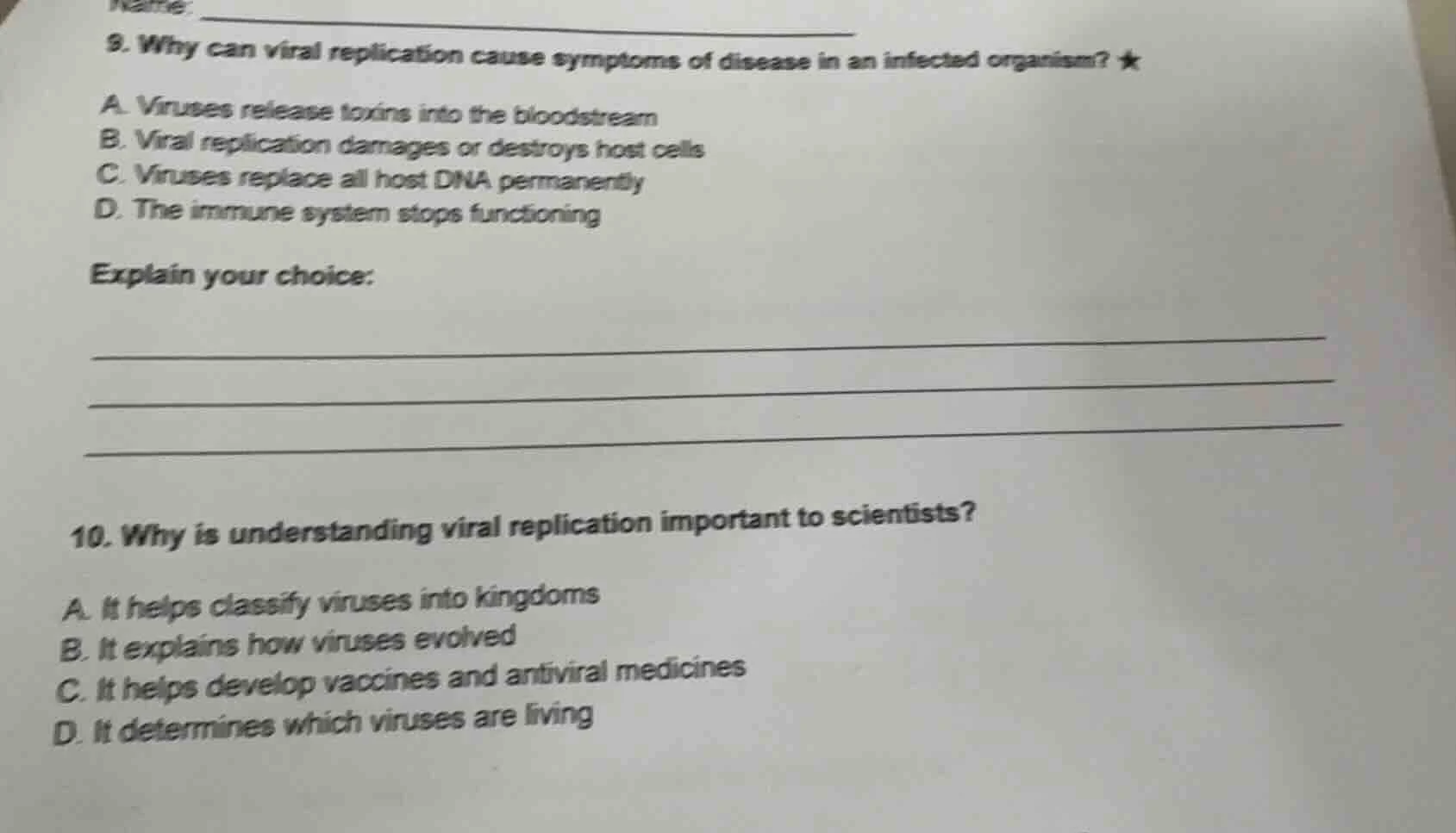 name: 9. why can viral replication cause symptoms of disease in an infe…
