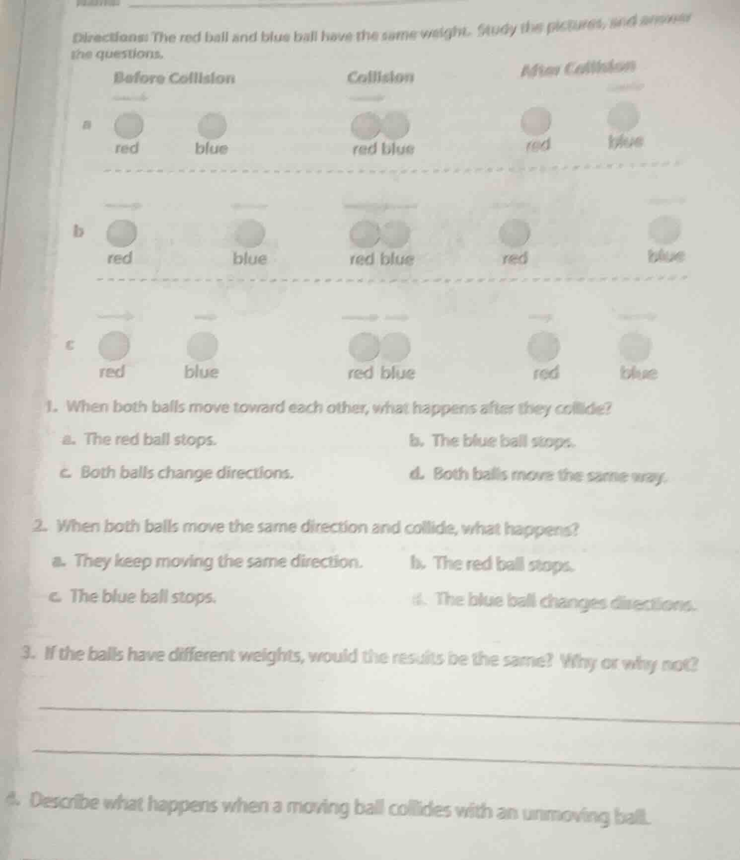 directions: the red ball and blue ball have the same weight. study the …