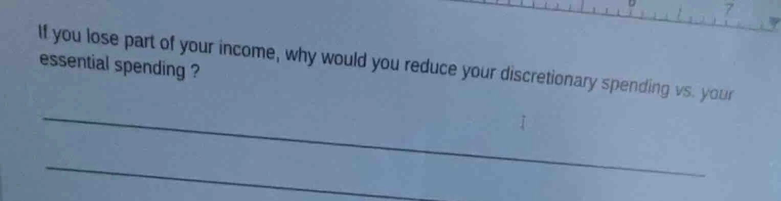 if you lose part of your income, why would you reduce your discretionar…