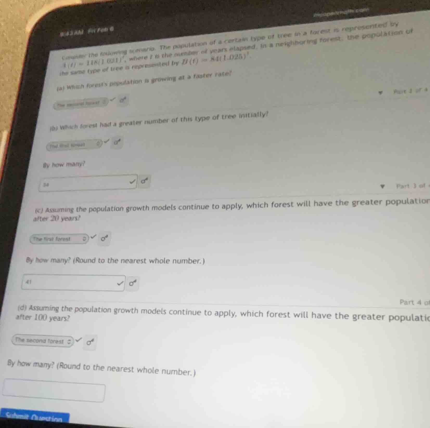 consider the following scenario. the population of a certain type of tr…