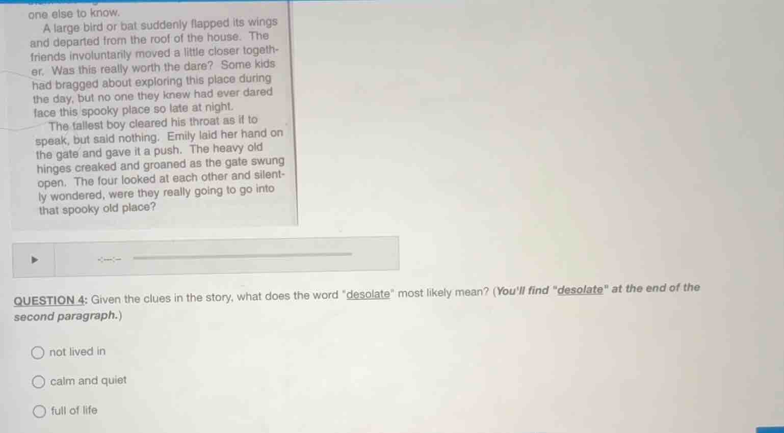 one else to know. a large bird or bat suddenly flapped its wings and de…