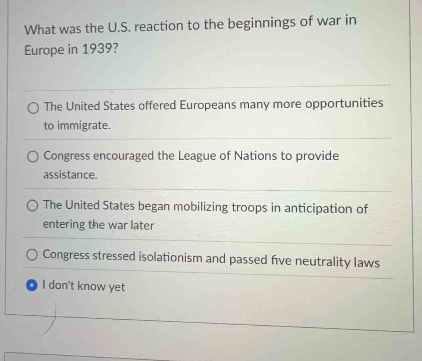 what was the u.s. reaction to the beginnings of war in europe in 1939? …