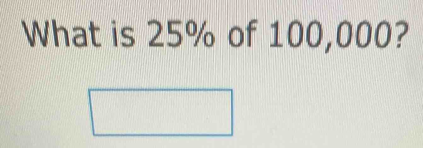 what is 25% of 100,000?