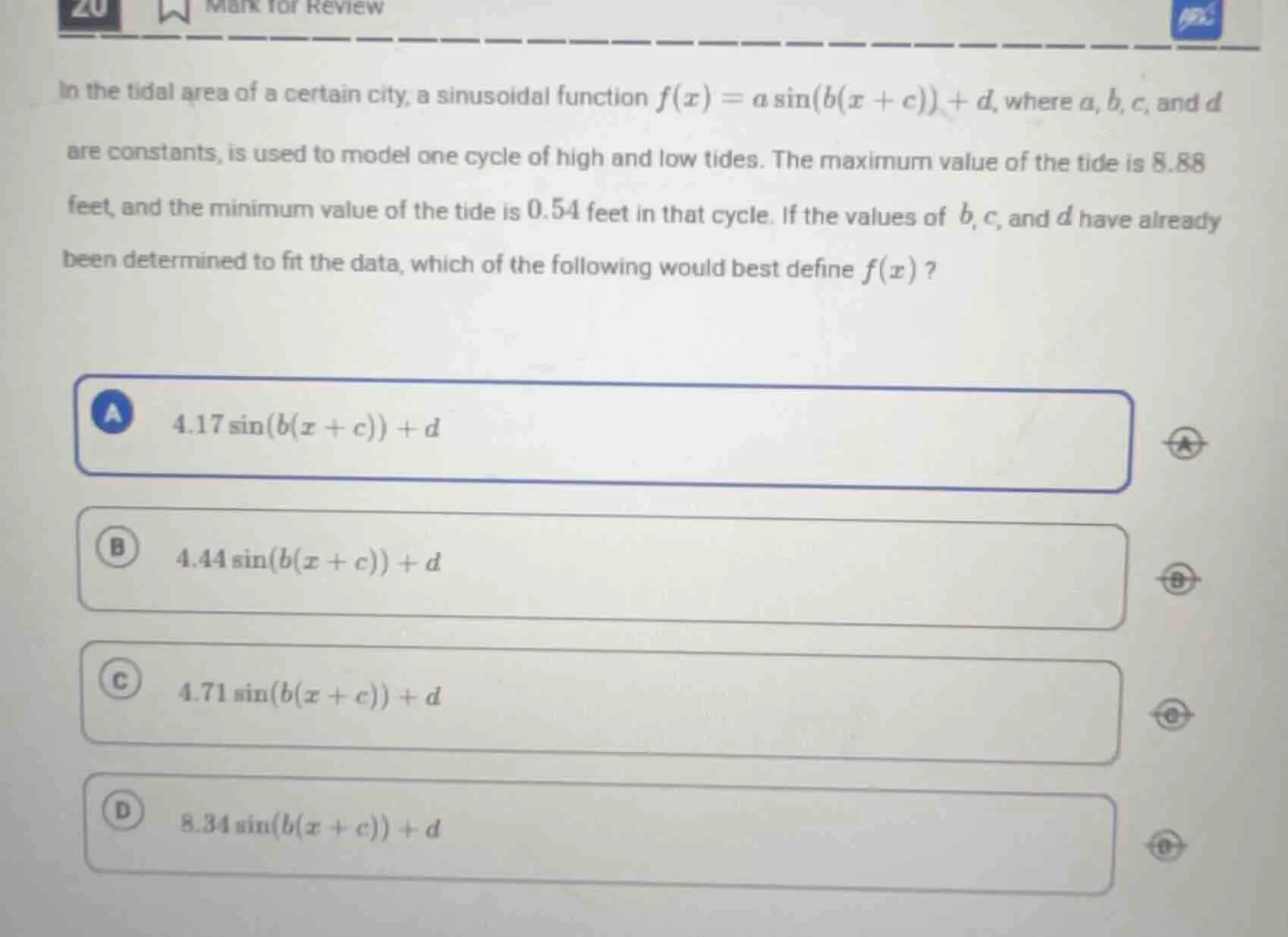 in the tidal area of a certain city, a sinusoidal function $f(x)=a\\sin…