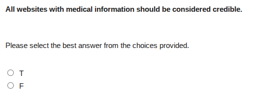all websites with medical information should be considered credible. pl…