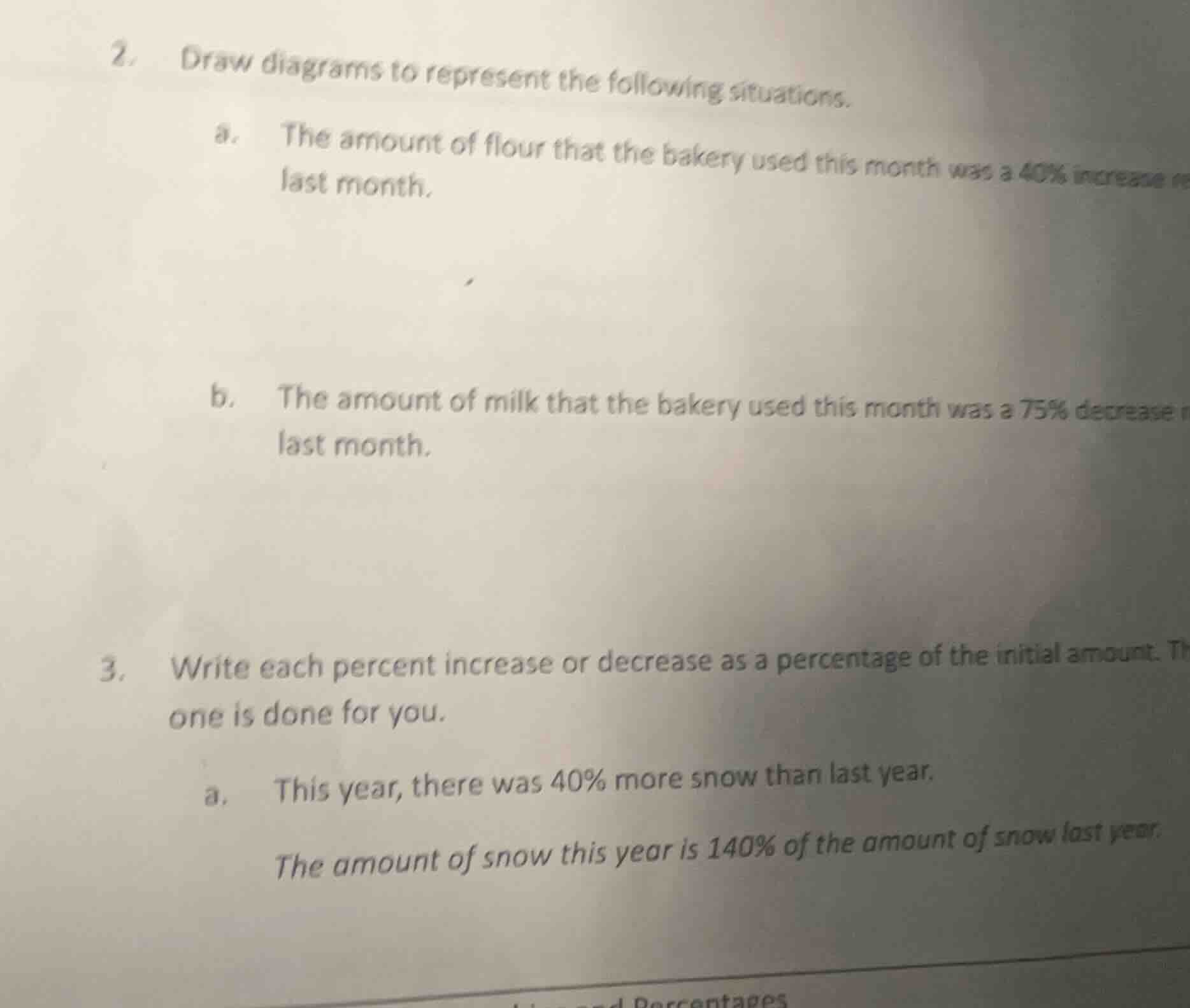 2. draw diagrams to represent the following situations. a. the amount o…