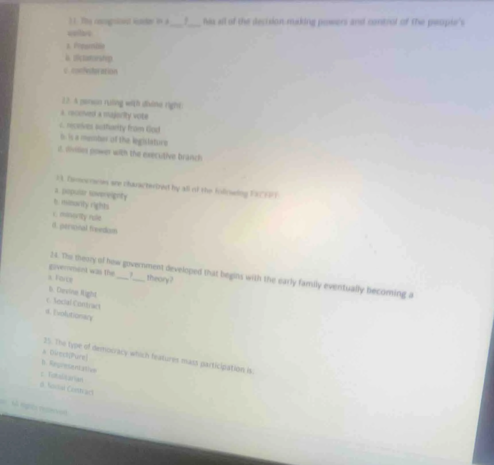 11. the recognized leader in a ____?____ has all of the decision - maki…