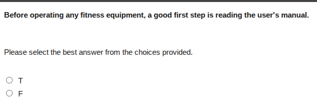 before operating any fitness equipment, a good first step is reading th…