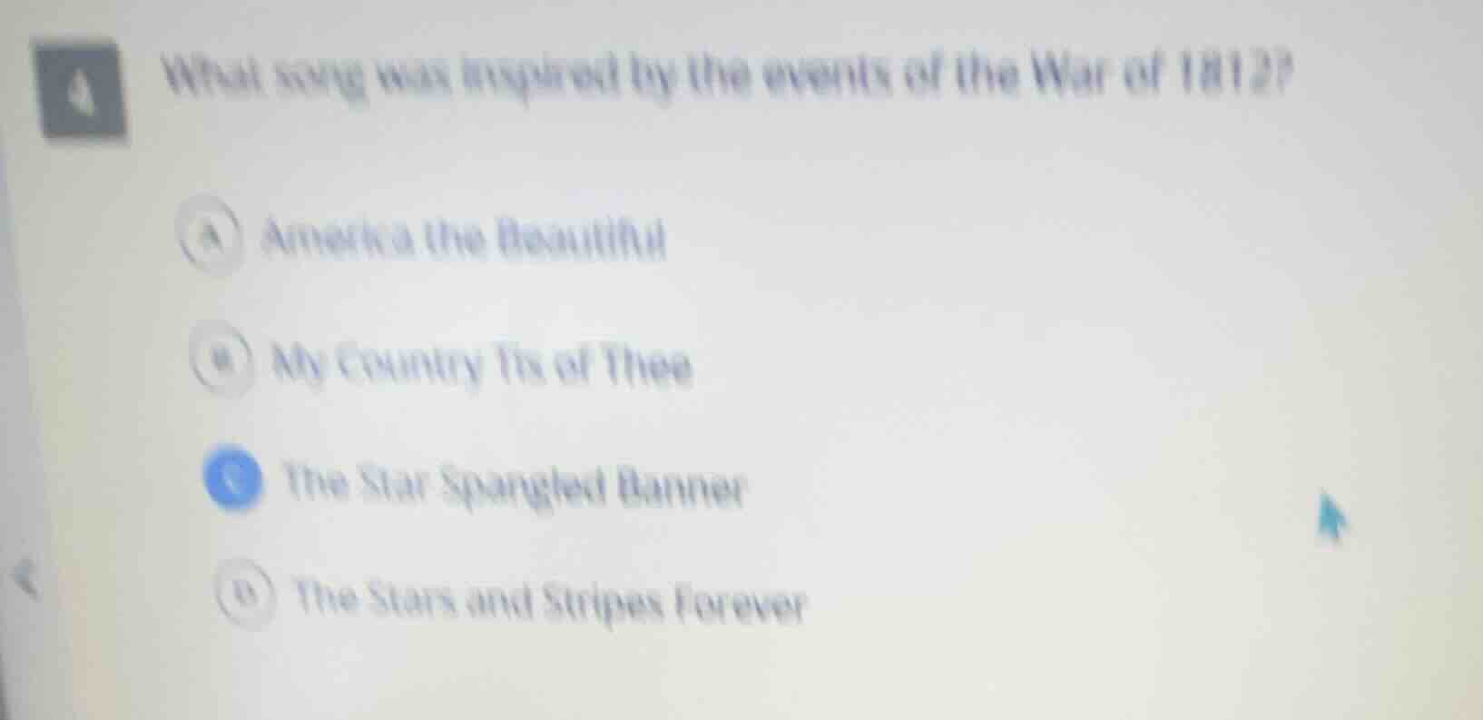 4 what song was inspired by the events of the war of 1812? a america th…