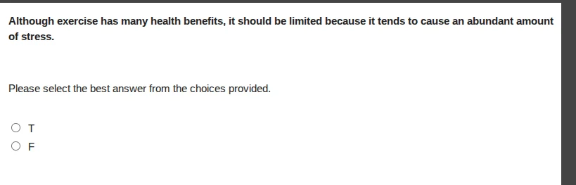 although exercise has many health benefits, it should be limited becaus…